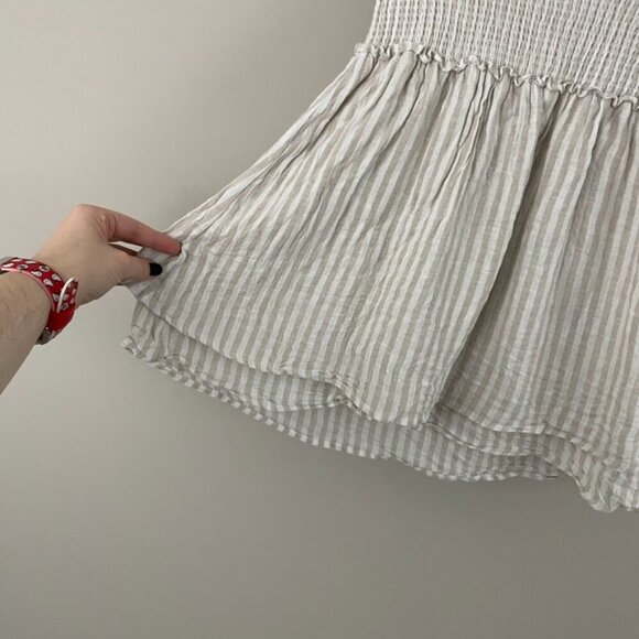 Rails Angelina Smocked Mini Dress in Dune Stripe Size Small - Picture 5 of 6